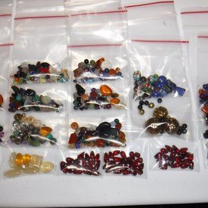 Variety Bead Lot, Bulk, Semi-Precious Stones, 4 oz